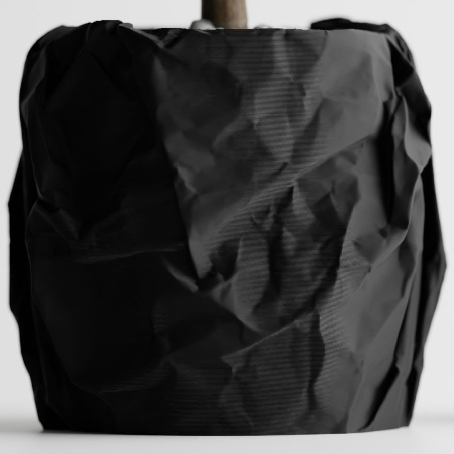 Кашпо Crumbled Paper Round Planter (Black)