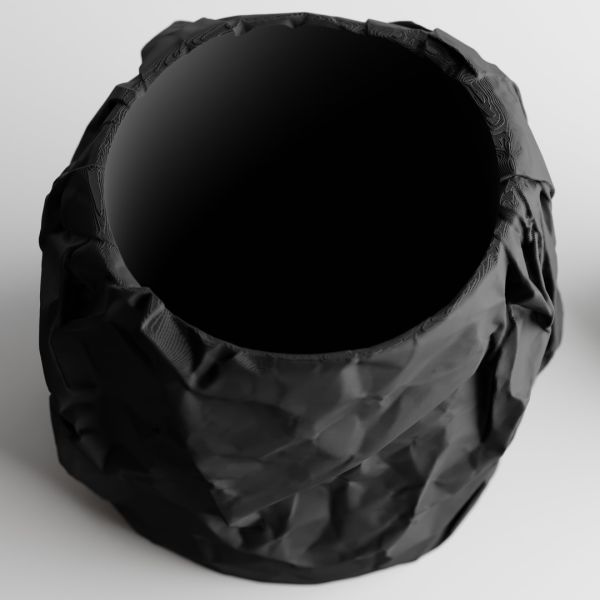Кашпо Hpinvent Crumbled Paper Round Planter (Black)