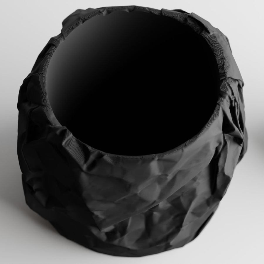 Кашпо Crumbled Paper Round Planter (Black)
