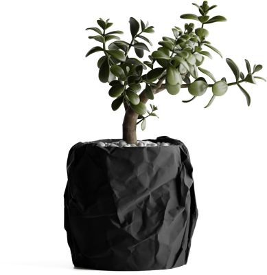 Кашпо Hpinvent Crumbled Paper Round Planter (Black)