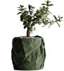 Кашпо Crumbled Paper Round Planter (Olive Green)