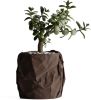 Кашпо Crumbled Paper Round Planter (Dark Brown)