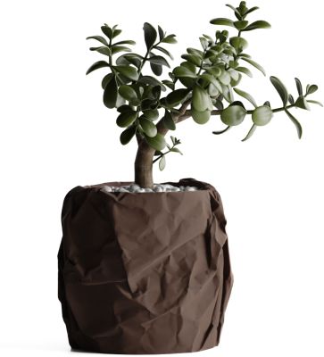 Кашпо Crumbled Paper Round Planter (Dark Brown)