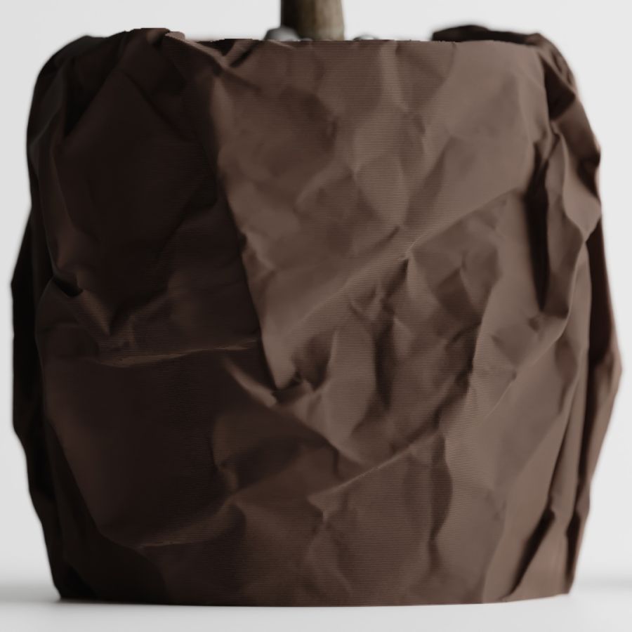 Кашпо Crumbled Paper Round Planter (Dark Brown)