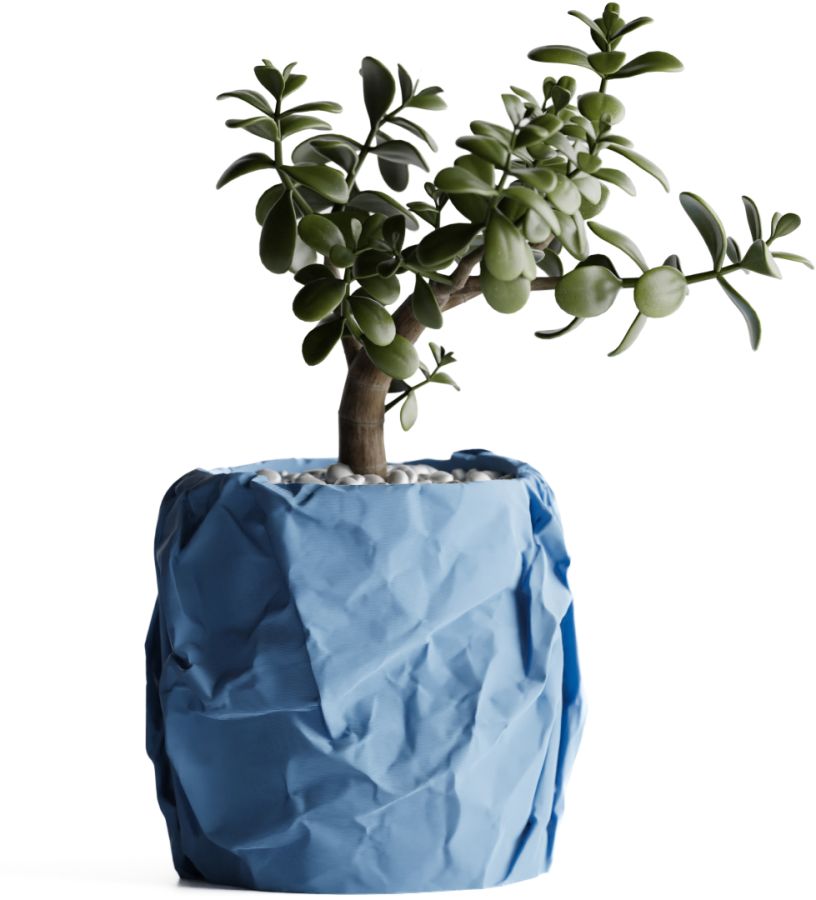 Кашпо Crumbled Paper Round Planter (Light Blue)
