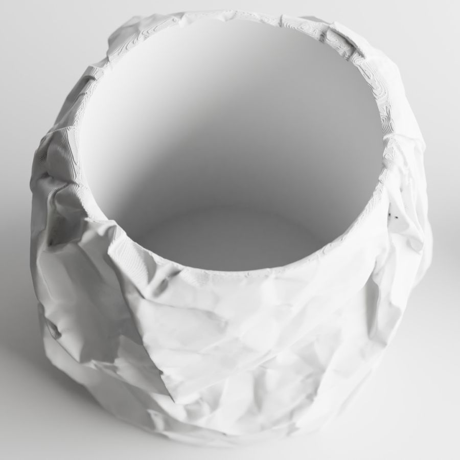 Кашпо Crumbled Paper Round Planter (White)