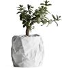 Кашпо Crumbled Paper Round Planter (White)