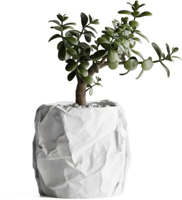 Кашпо Crumbled Paper Round Planter (White)