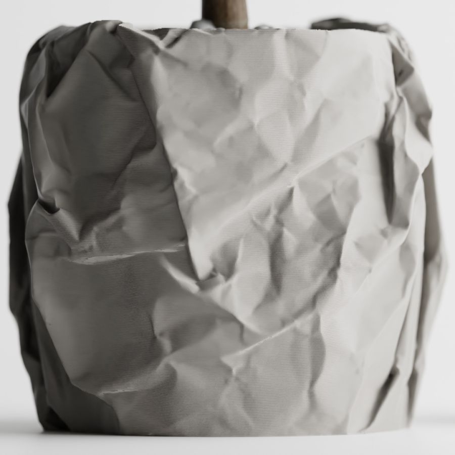 Кашпо Crumbled Paper Round Planter (Grey)