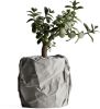 Кашпо Crumbled Paper Round Planter (Grey)