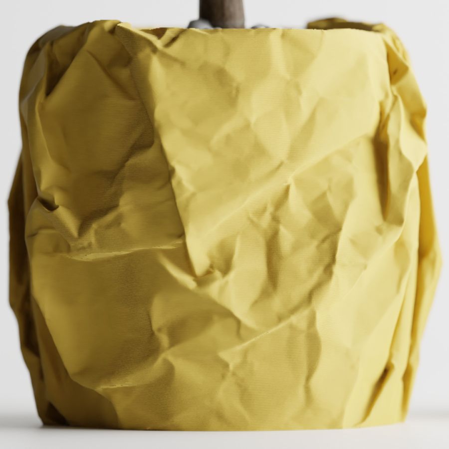 Кашпо Crumbled Paper Round Planter (Yellow)