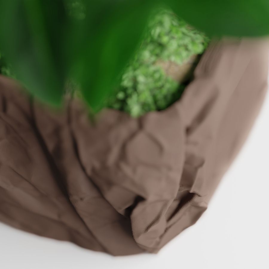 Кашпо Crumbled Paper Square Planter (Dark Brown)