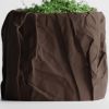 Кашпо Crumbled Paper Square Planter (Dark Brown)