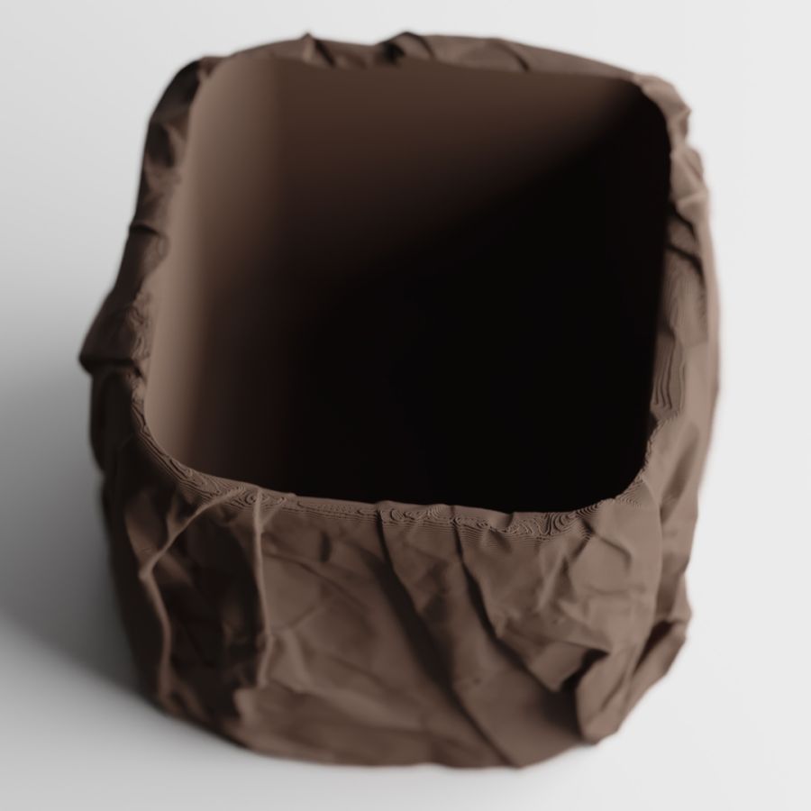 Кашпо Crumbled Paper Square Planter (Dark Brown)