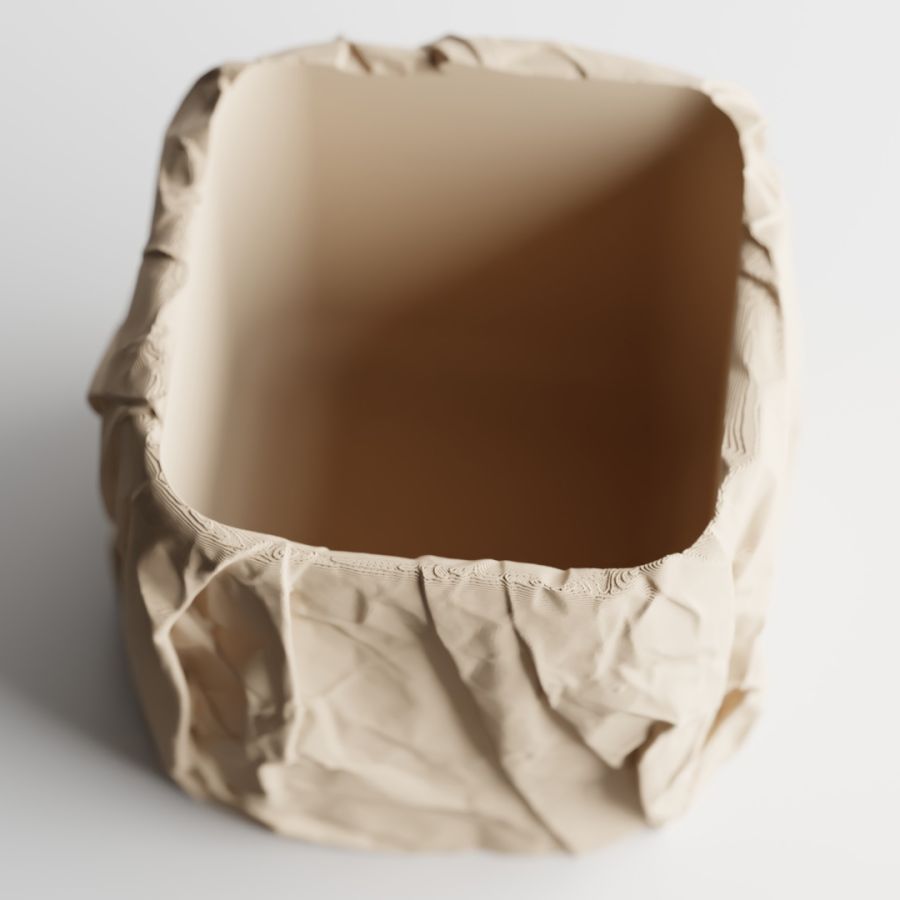 Кашпо Crumbled Paper Square Planter (Wood)