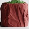 Кашпо Crumbled Paper Square Planter (Dark Red)