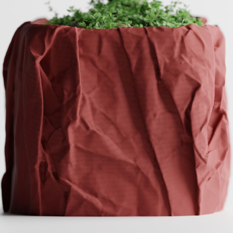 Кашпо Crumbled Paper Square Planter (Dark Red)