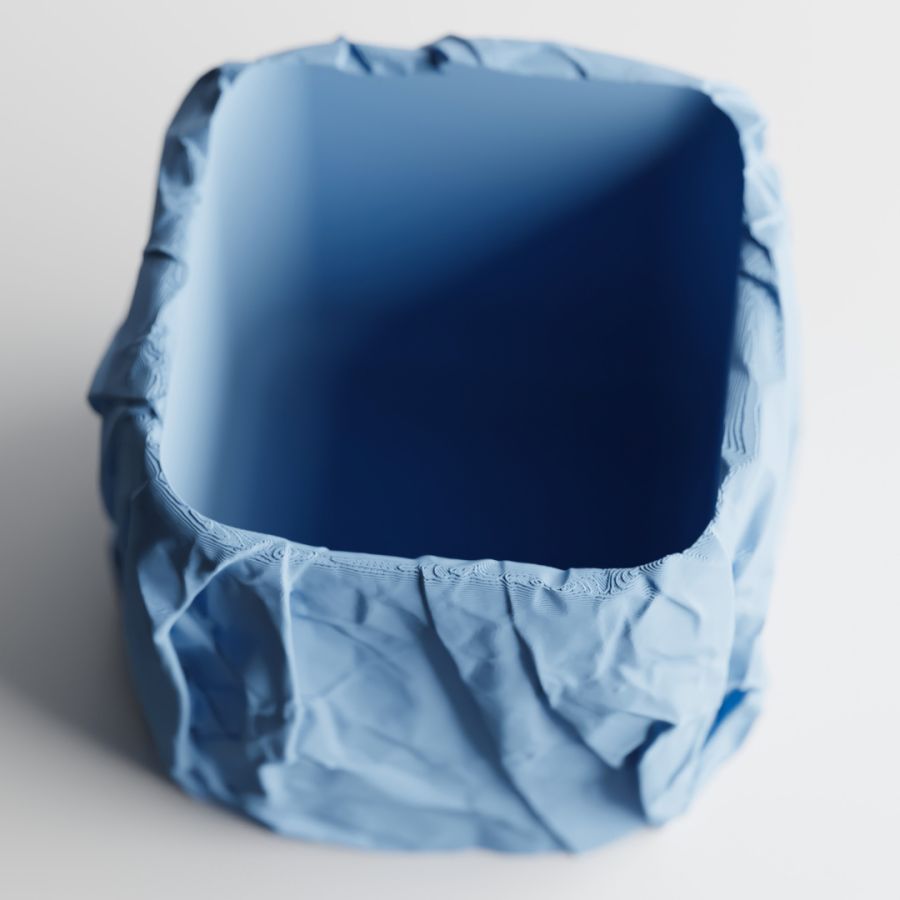 Кашпо Crumbled Paper Square Planter (Light Blue)