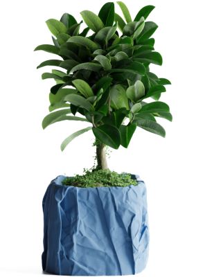 Кашпо Crumbled Paper Square Planter (Light Blue)