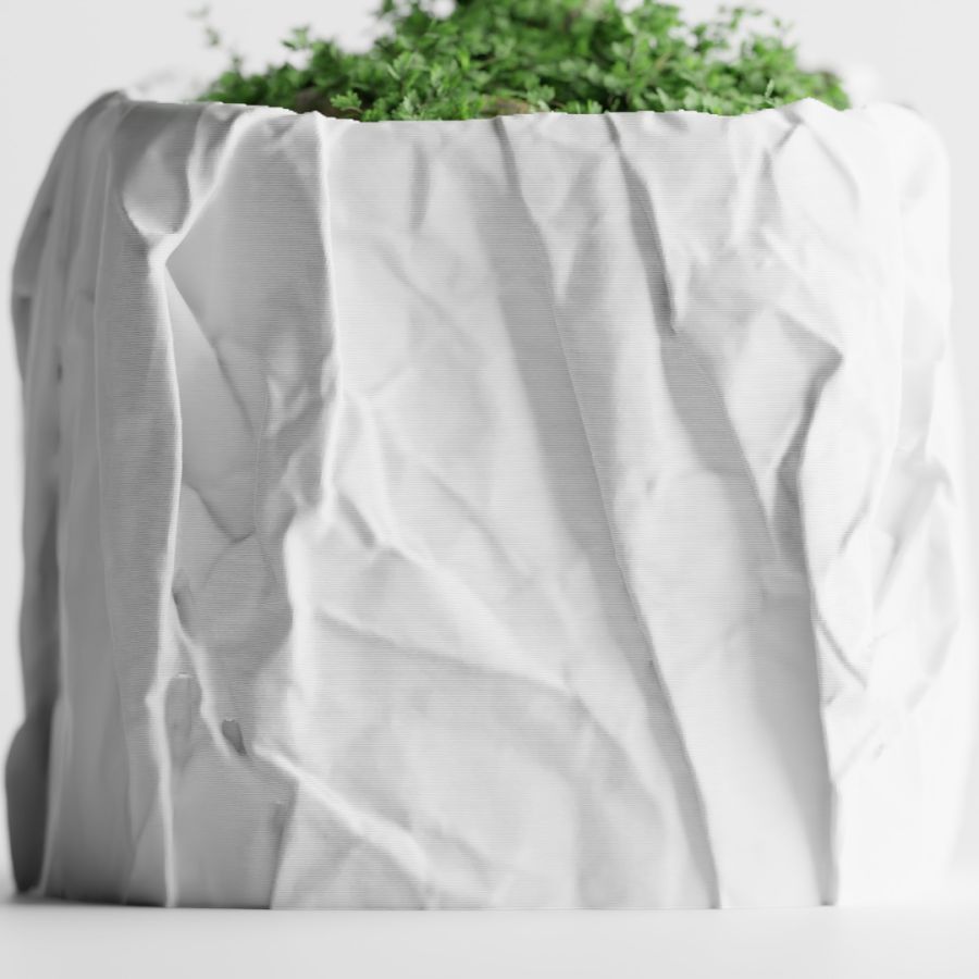 Кашпо Crumbled Paper Square Planter (White)