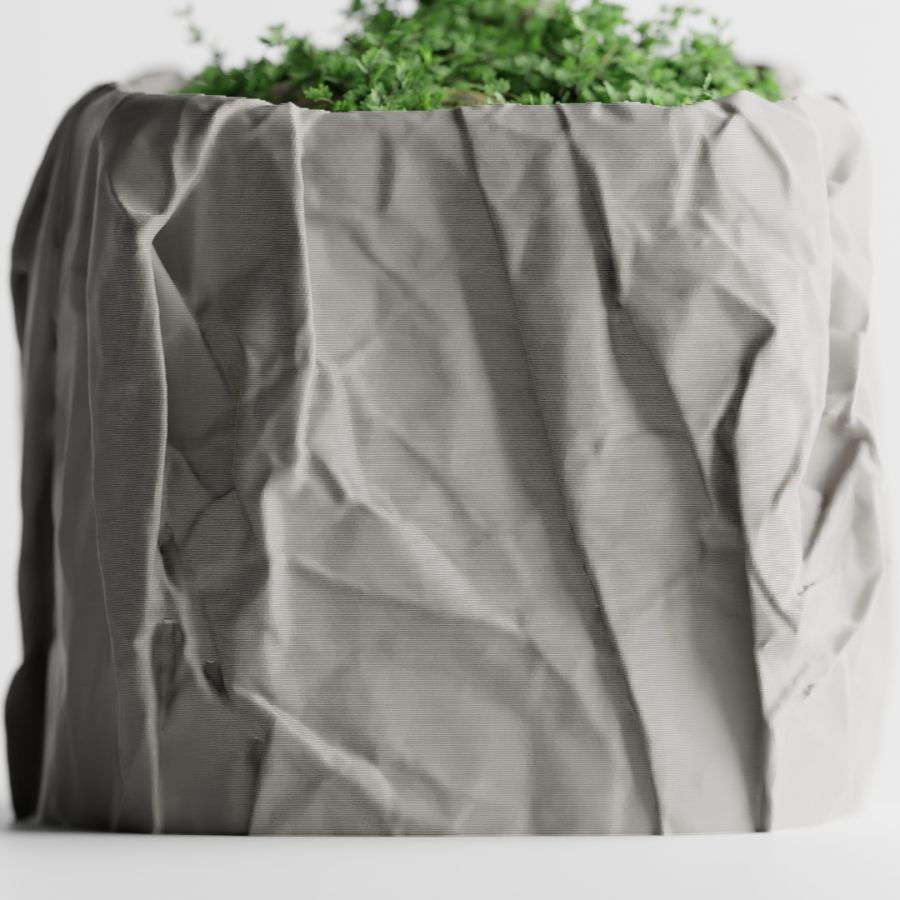 Кашпо Crumbled Paper Square Planter (Grey)
