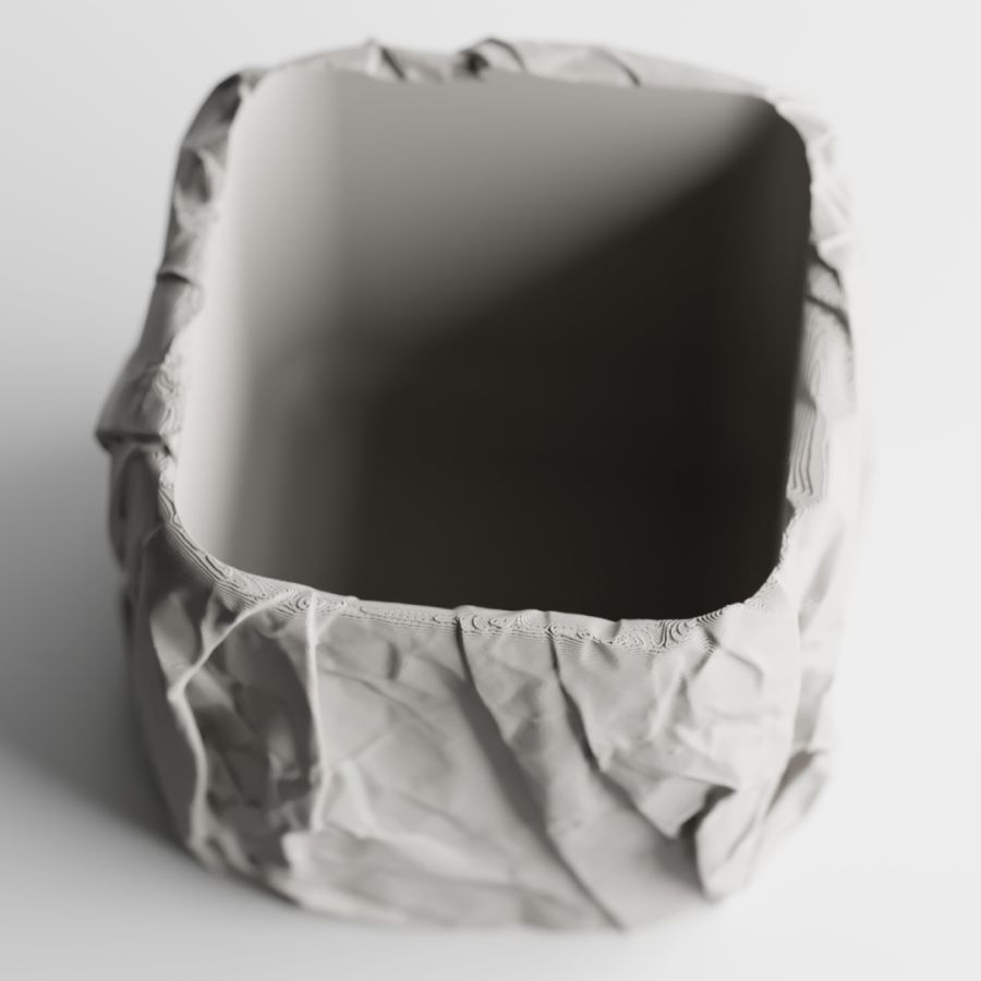 Кашпо Crumbled Paper Square Planter (Grey)