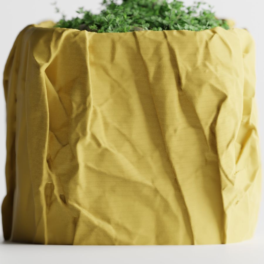 Кашпо Crumbled Paper Square Planter (Yellow)