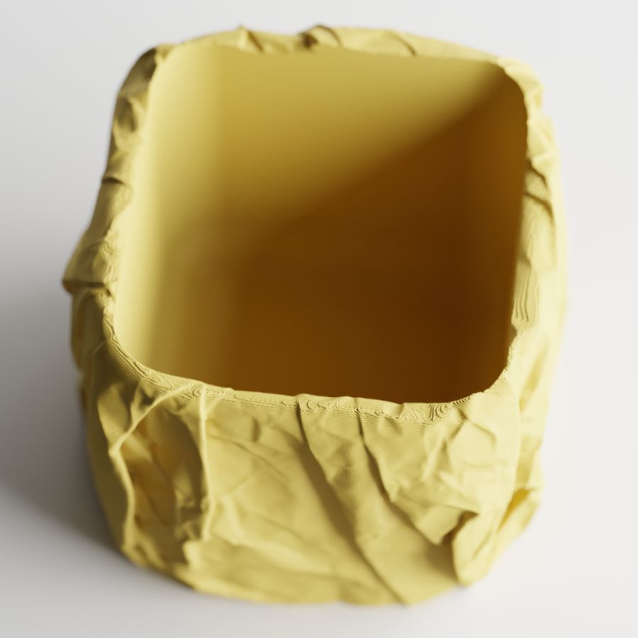 Кашпо Crumbled Paper Square Planter (Yellow)