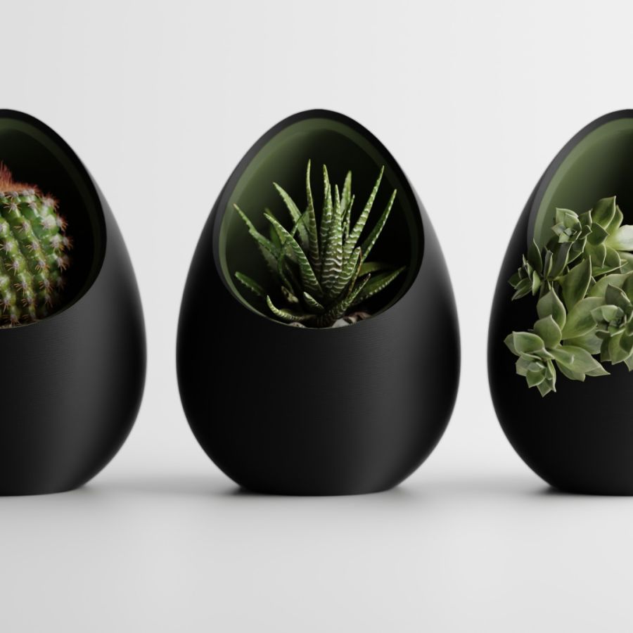 Кашпо Nest Planter (Black/Olive Green)
