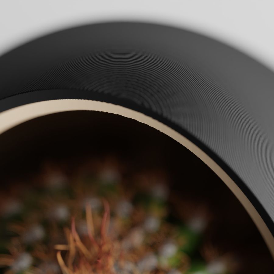 Кашпо Nest Planter (Black/Wood)