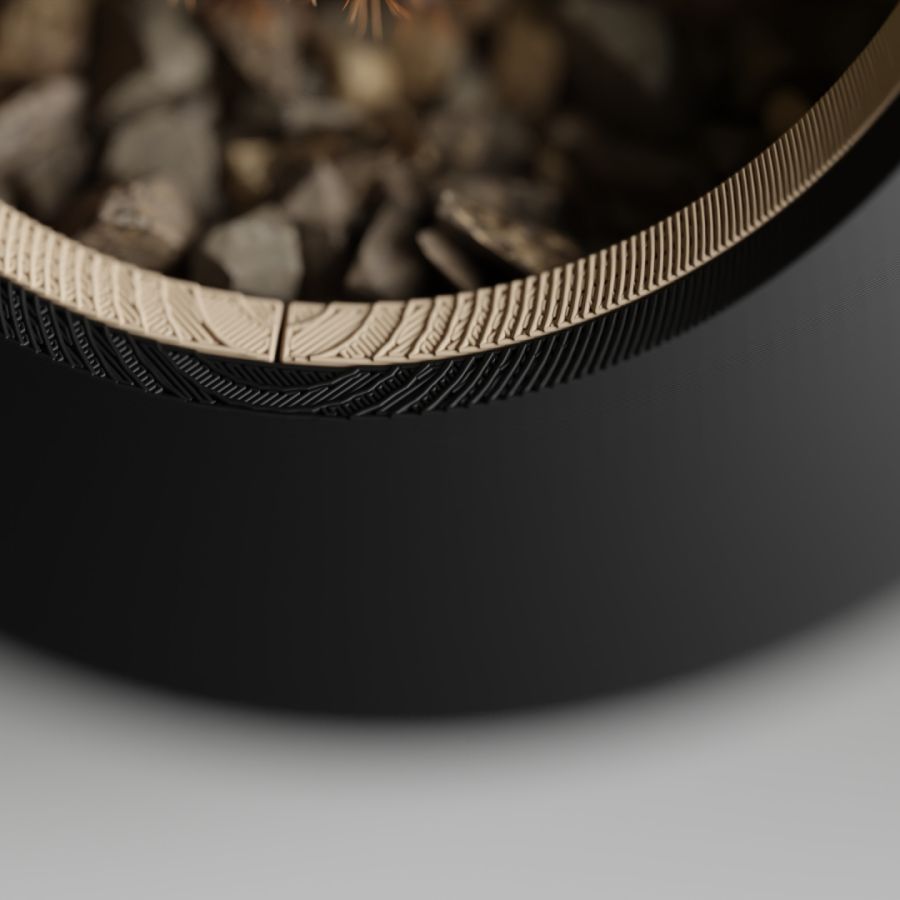 Кашпо Nest Planter (Black/Wood)