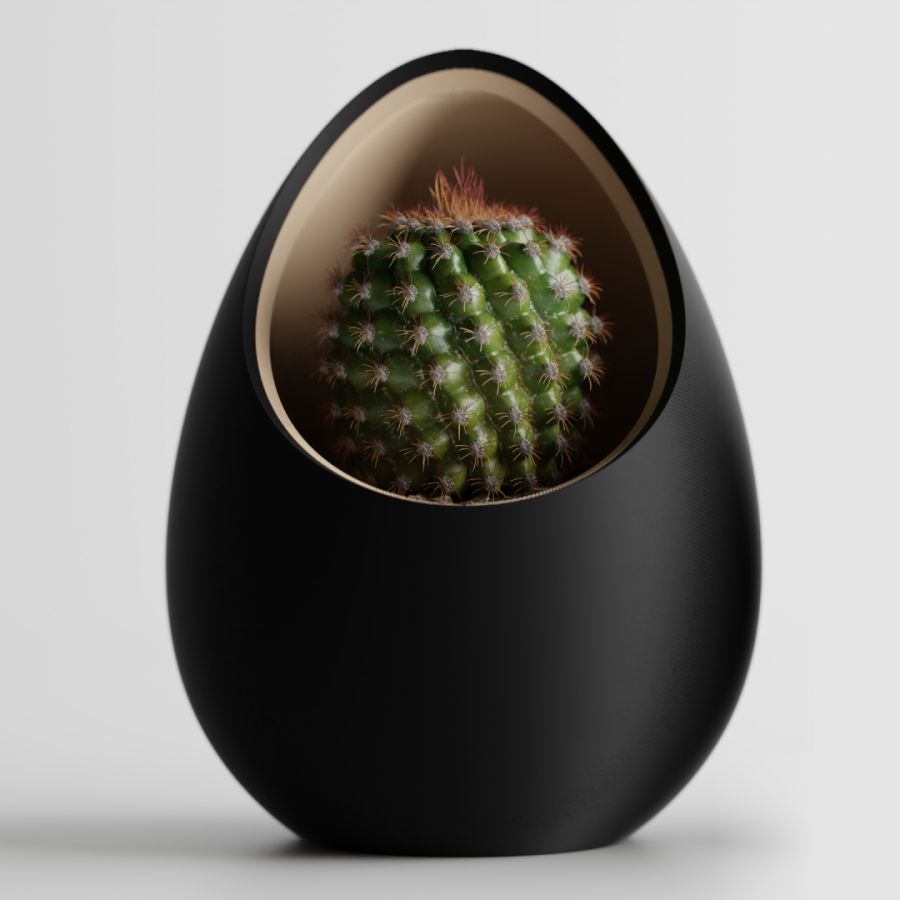 Кашпо Nest Planter (Black/Wood)