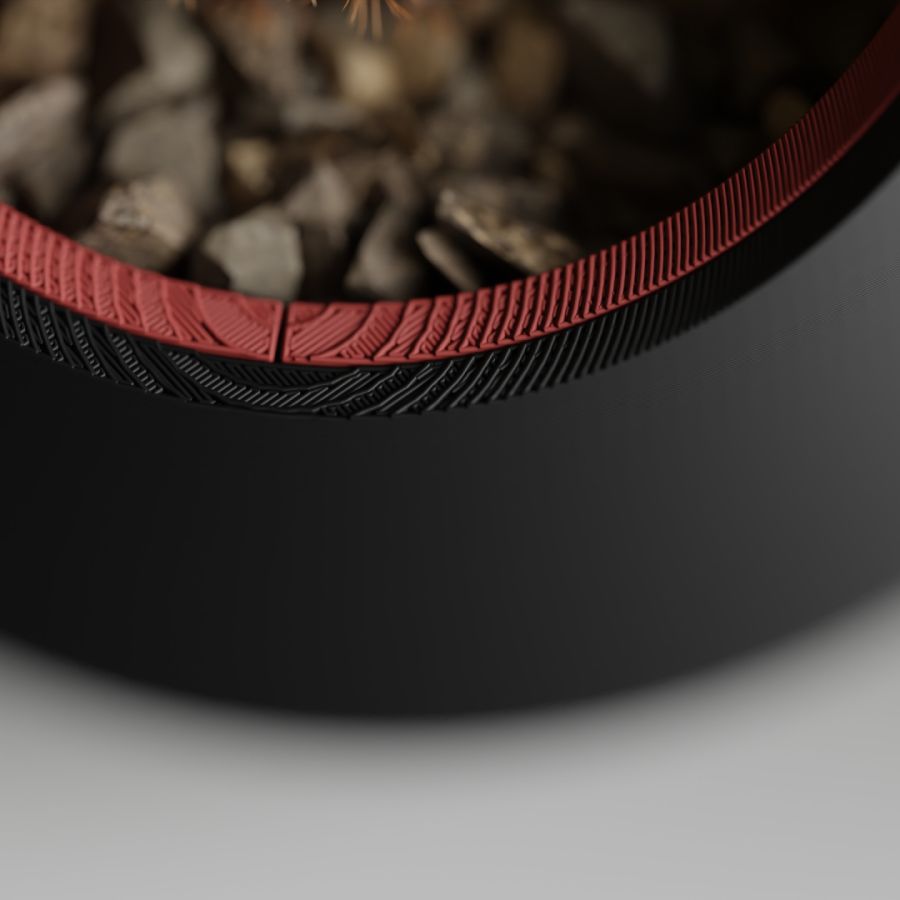Кашпо Nest Planter (Black/Dark Red)