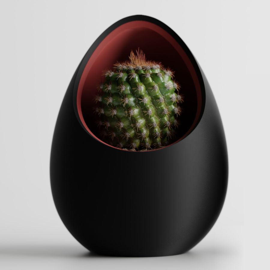 Кашпо Nest Planter (Black/Dark Red)