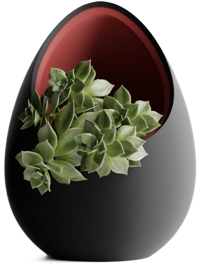 Кашпо Nest Planter (Black/Dark Red)