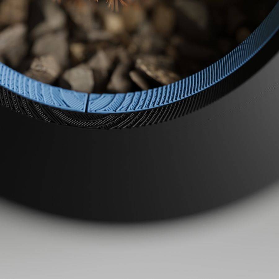 Кашпо Nest Planter (Black/Light Blue)
