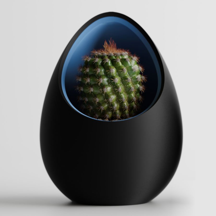 Кашпо Nest Planter (Black/Light Blue)