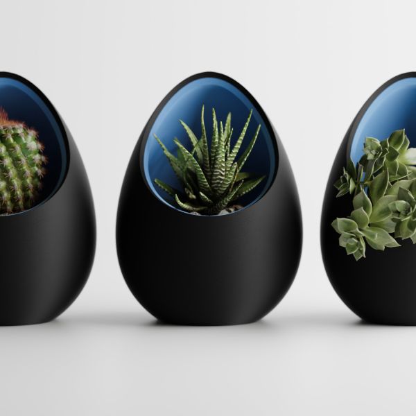 Кашпо Hpinvent Nest Planter (Black/Light Blue)