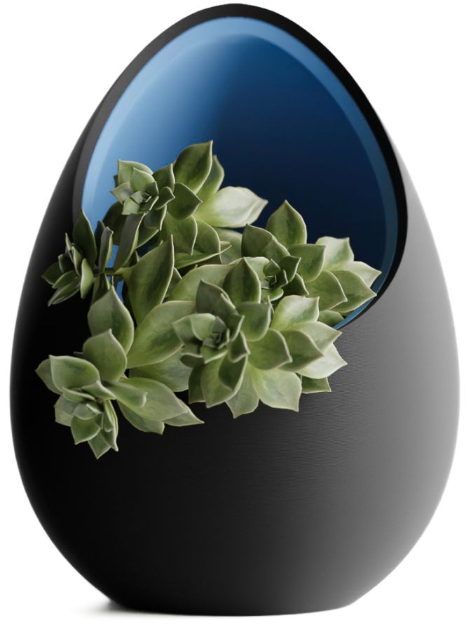 Кашпо Nest Planter (Black/Light Blue)