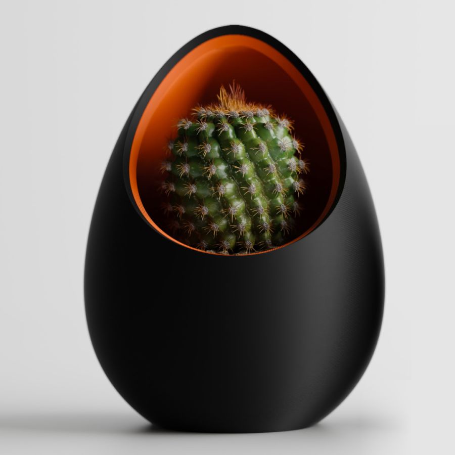 Кашпо Nest Planter (Black/Orange)