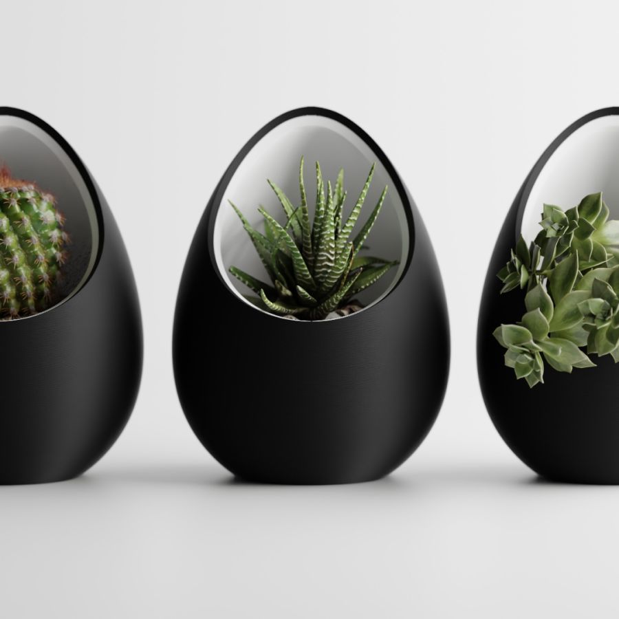 Кашпо Nest Planter (Black/White)