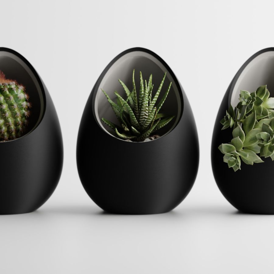 Кашпо Nest Planter (Black/Grey)
