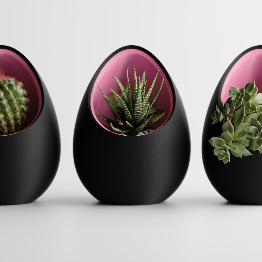 Кашпо Nest Planter (Black/Pink)