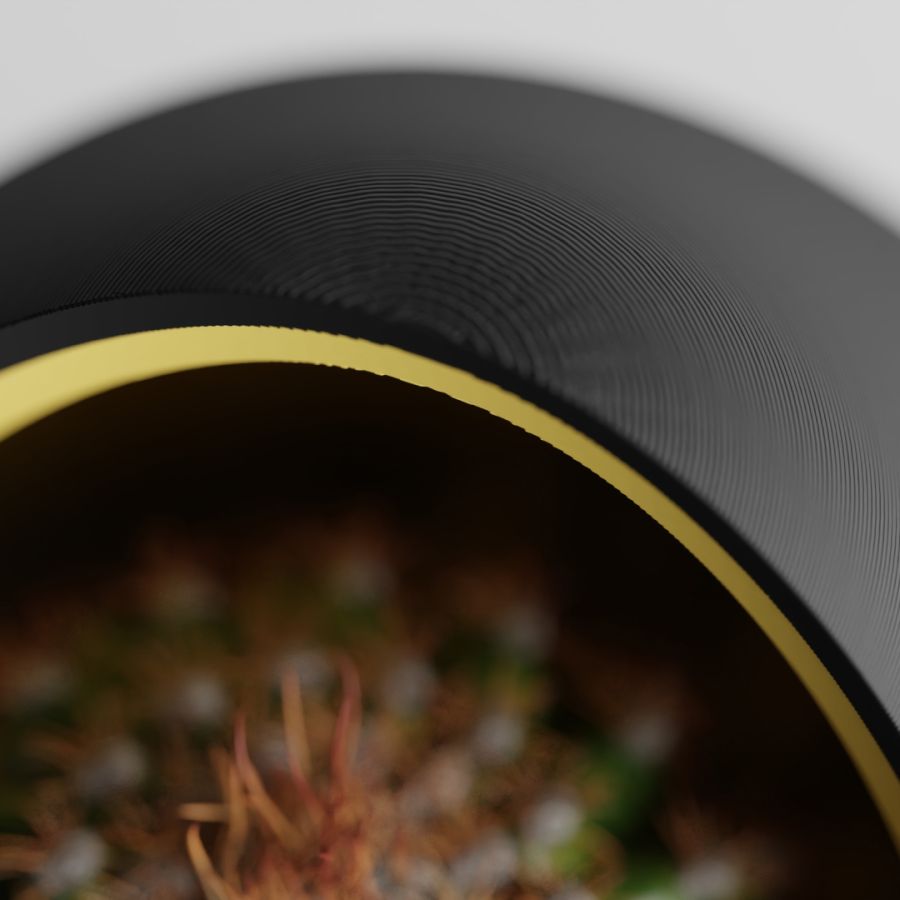 Кашпо Nest Planter (Black/Yellow)