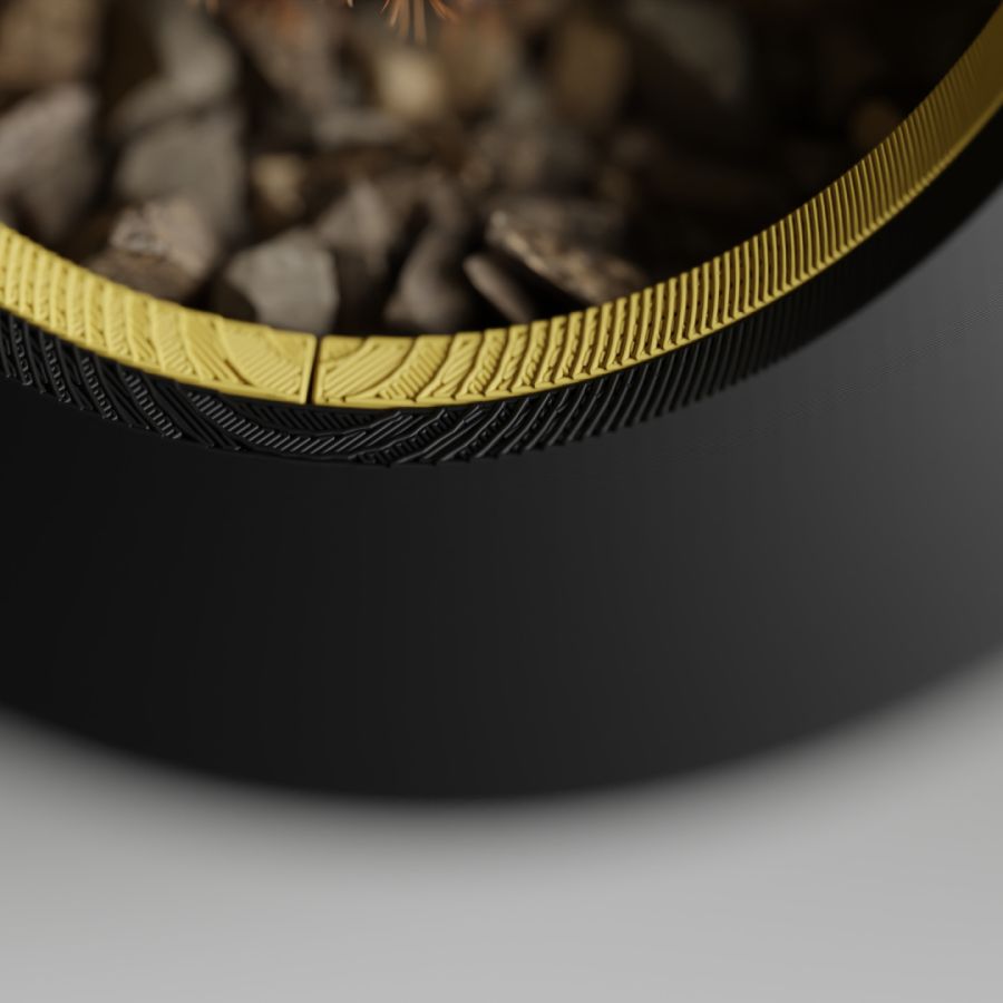 Кашпо Nest Planter (Black/Yellow)
