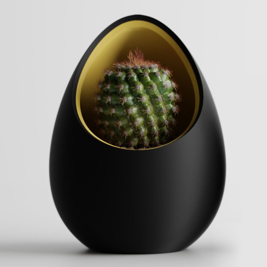 Кашпо Nest Planter (Black/Yellow)