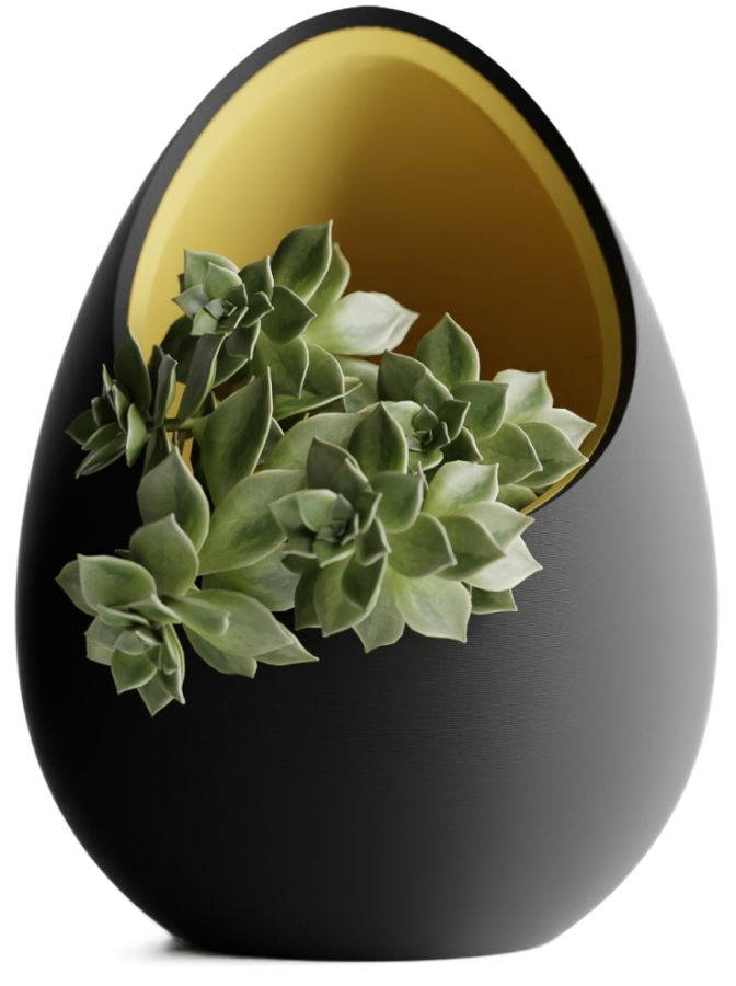 Кашпо Nest Planter (Black/Yellow)
