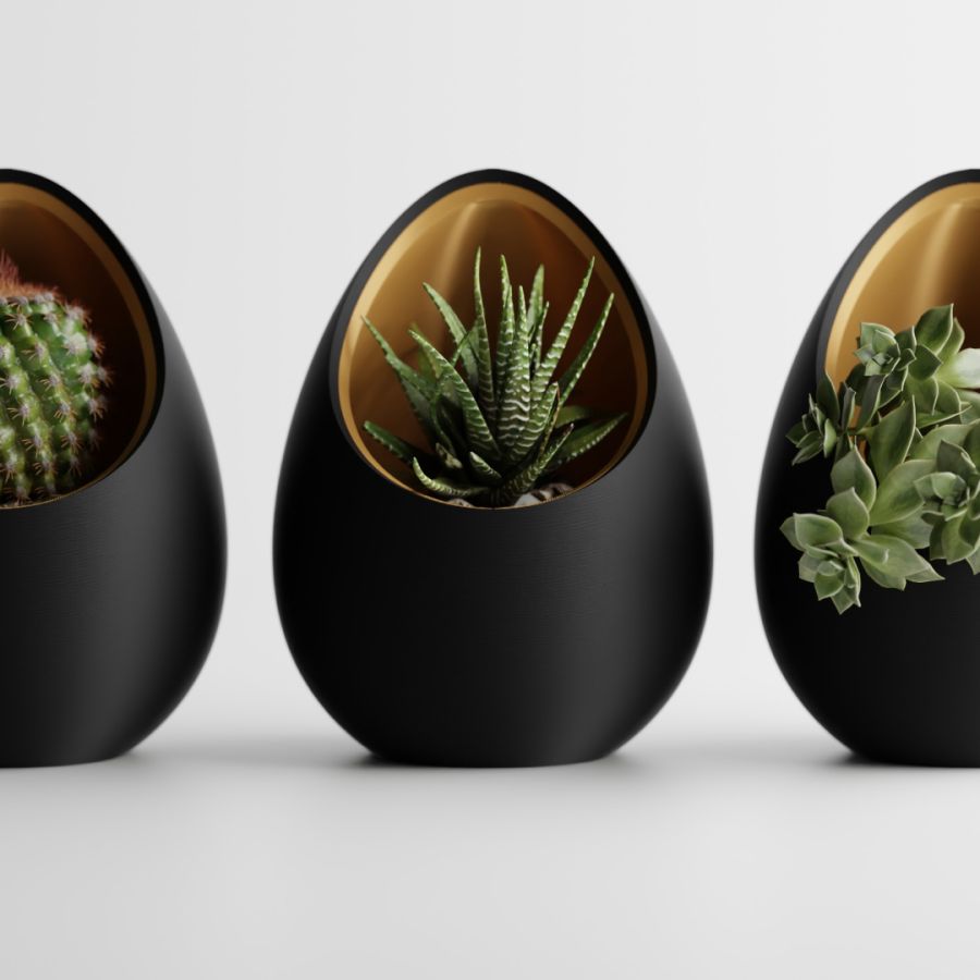 Кашпо Nest Planter (Black/Gold)