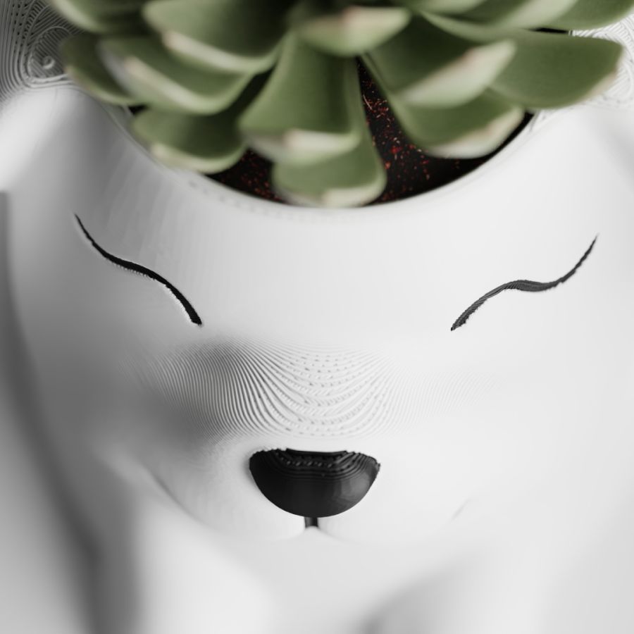 Кашпо Poppy with closed eyes Pot (White)