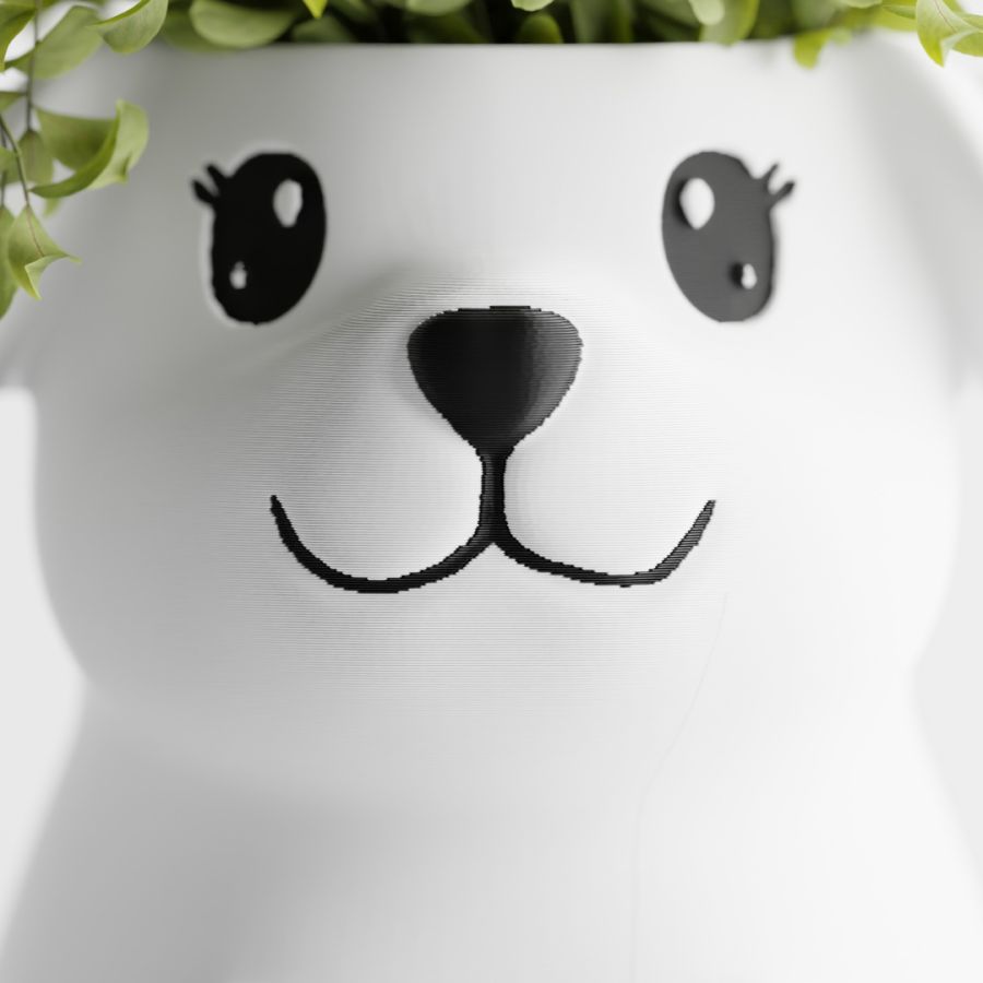 Кашпо Poppy with closed eyes Pot (White)